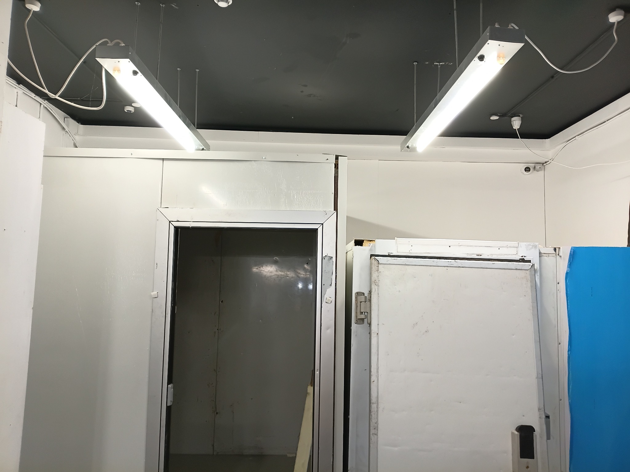 Completed freezer room access and finish details